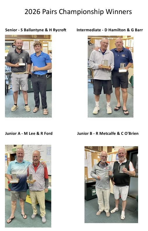 2026 - Men's Pairs Winners